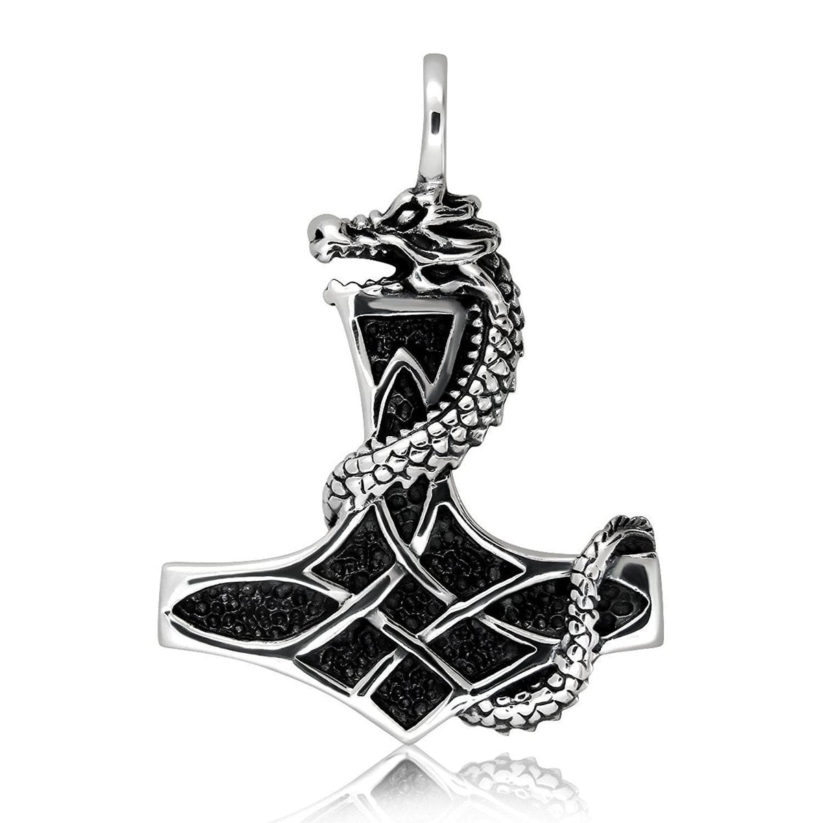 925 Sterling Silver Jormungand Viking Necklace