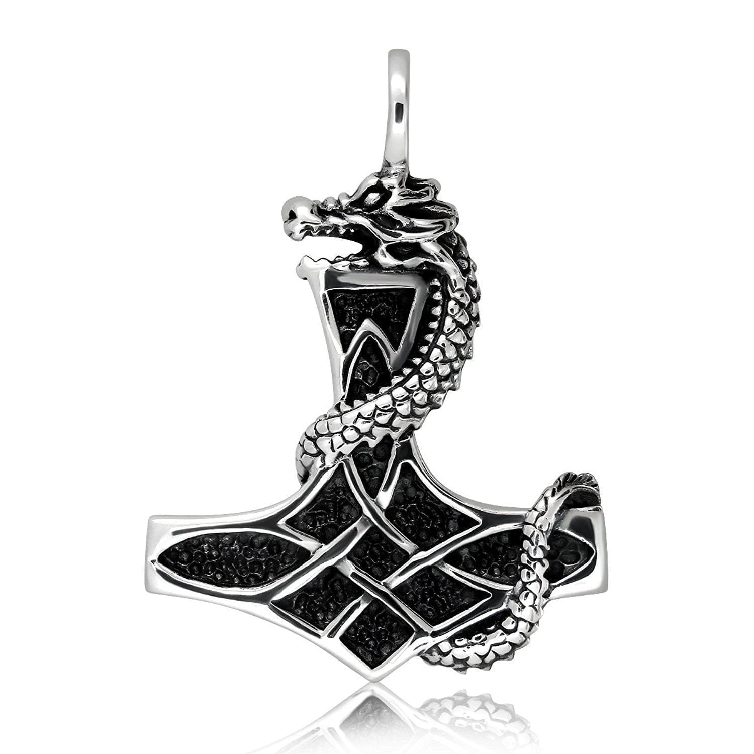 925 Sterling Silver Jormungand Viking Necklace