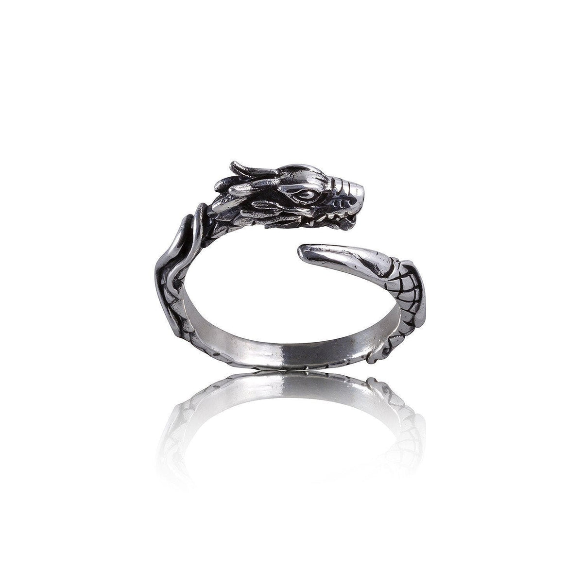 925 Sterling Silver Jormungand Midgard Serpent Ring - Norse