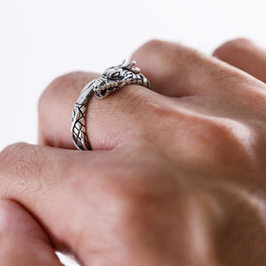 925 Sterling Silver Jormungand Viking Ring