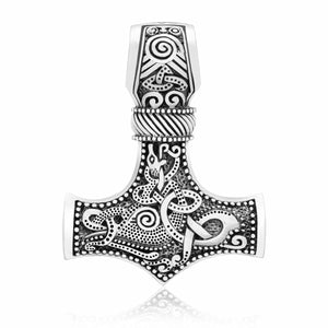 925 Silver Celtic Knotwork Thor's Hammer Necklace