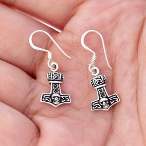 Silver Mjolnir Earrings