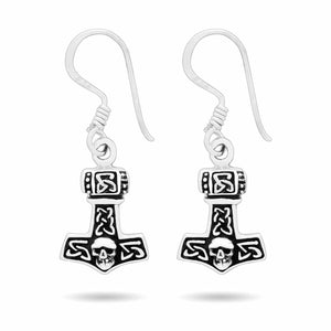 Silver Mjolnir Earrings