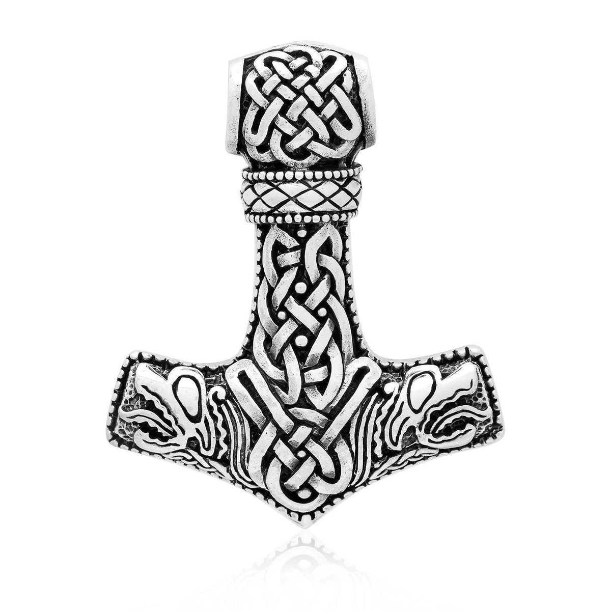 Viking Thor's hamer - Mjölnir Hanger met Ramskop in Zilver (925er)(UITVERKOOP Viking Thor's hamer - Mjölnir Hanger met Ramskop in Zilver (925er)(UITVERKOOP