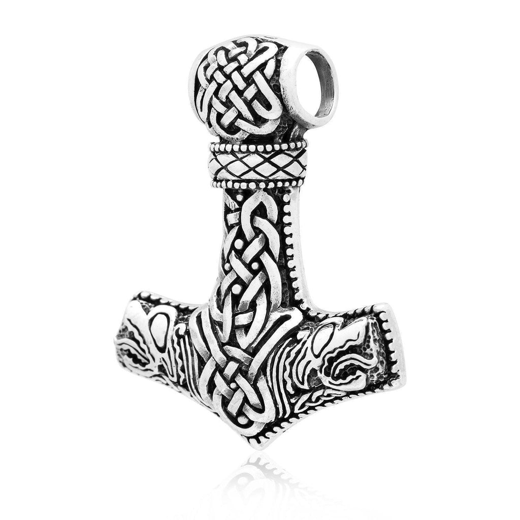 WithLoveSilver Sterling Silver Celtic Viking Mjolnir Hammer Pendant - .925 Silver Thor's Hammer Amulet - View #7