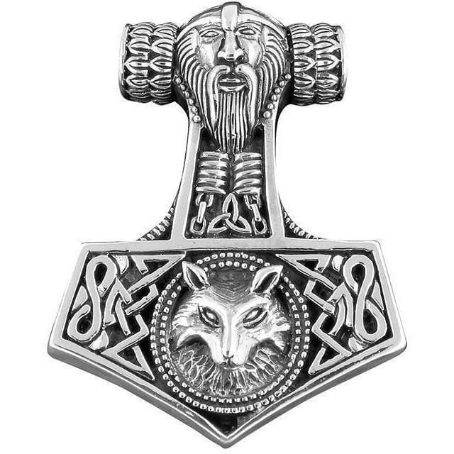 Men's Sterling Silver Thor's Hammer Pendant Necklace - Thor Ram | NOVICA