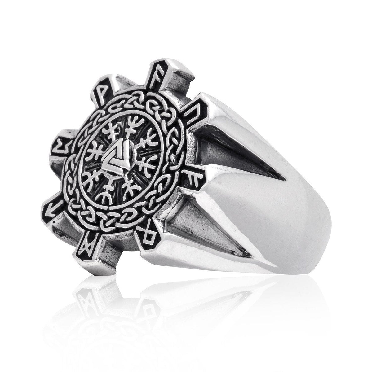 Silver Helm of Awe Viking Ring