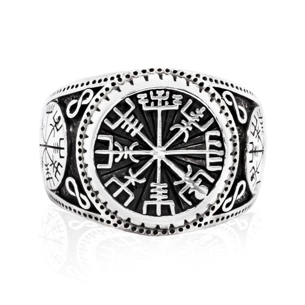 925 Sterling Silver Vegvisir Viking Ring