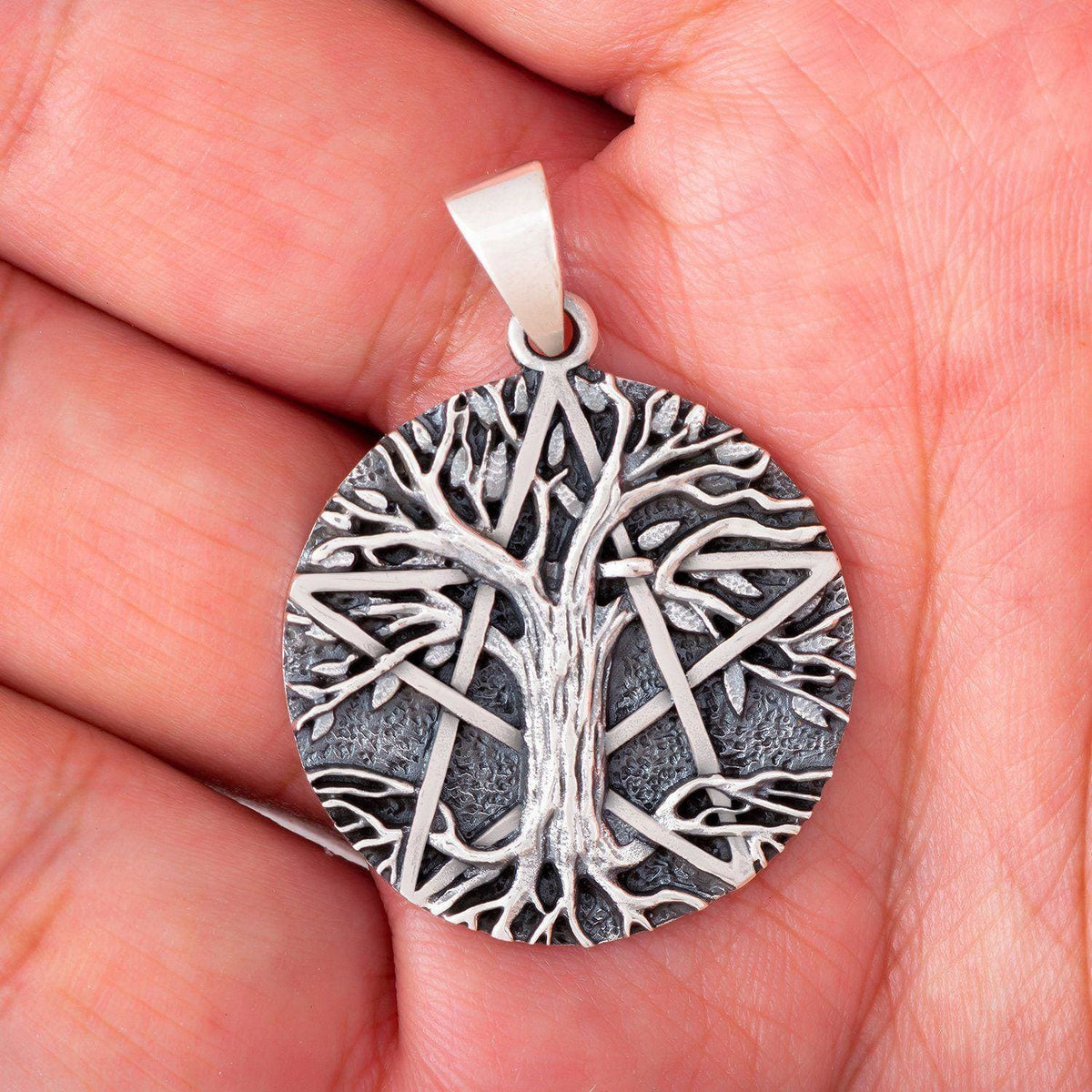 TREE of LIFE Sterling SILVER Pendant Necklace Charm Amulet Talisman Celtic Irish Viking Yggdrasil Pagan Druid Oak shops Heritage Druids