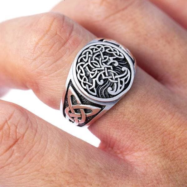 925 Sterling Silver Yggdrasil Viking Ring