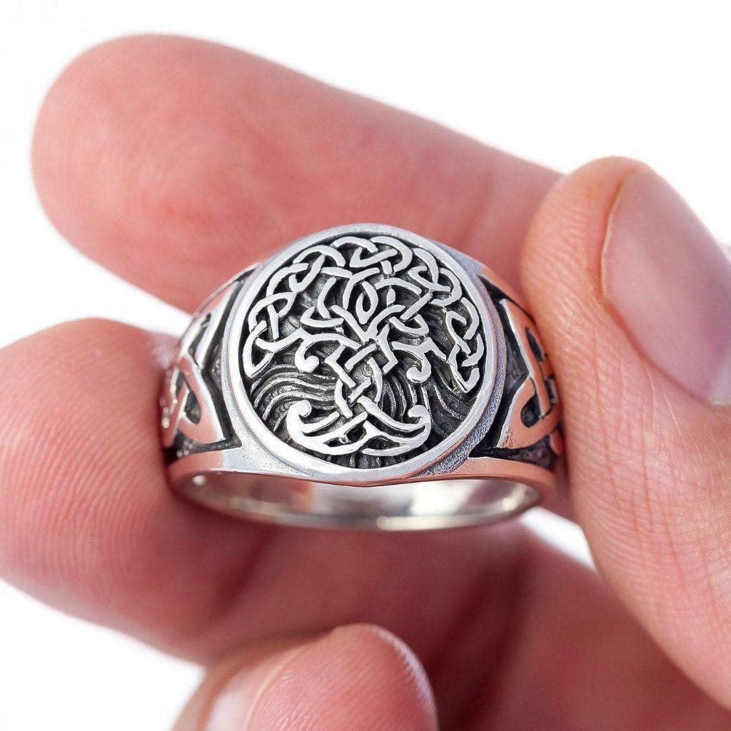925 Sterling Silver Yggdrasil Viking Ring