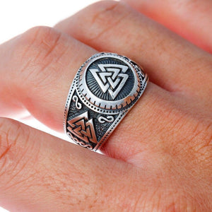 Triple Valknut Viking Ring