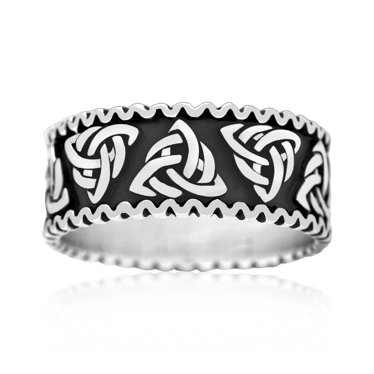 925 Sterling Silver Triquetra Band Ring-Viking Ring-Norse Spirit