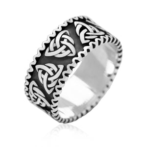 925 Sterling Silver Triquetra Band Ring-Viking Ring-Norse Spirit
