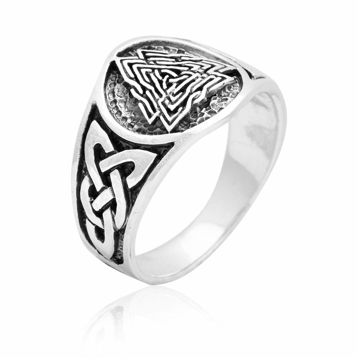 Valknut and Knot Work Viking Ring