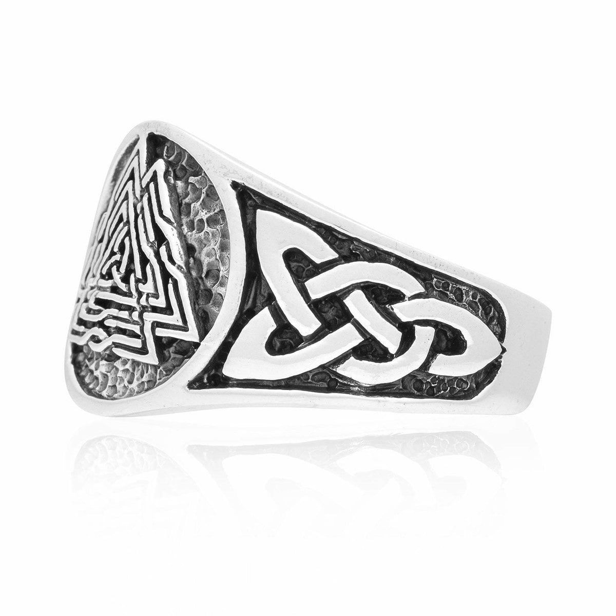 Valknut and Knot Work Viking Ring
