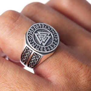 Rune and Celtic Knot Viking Ring
