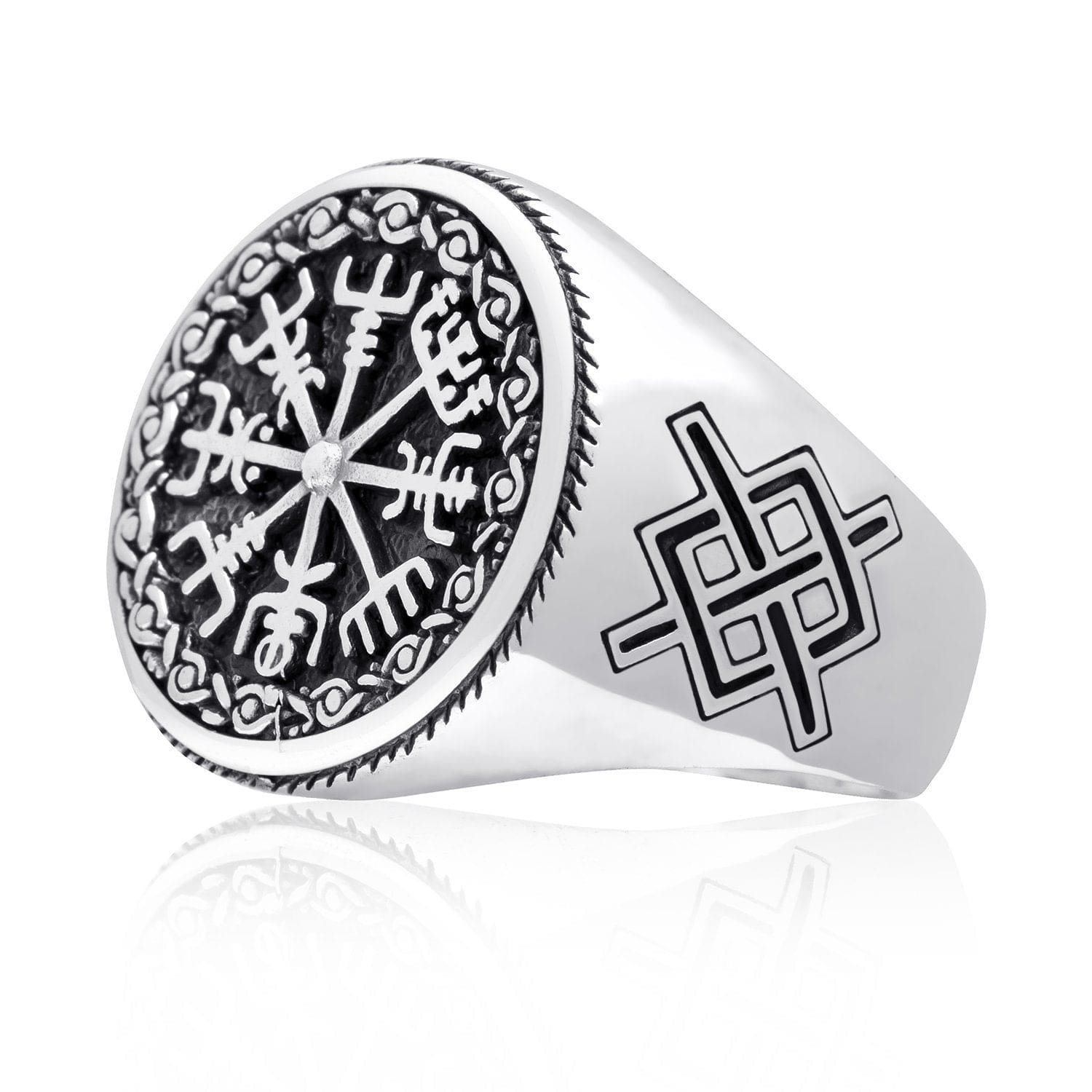 Vegsvisir and Celtic Knot-Work Viking Ring