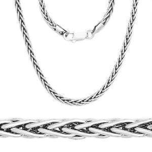 Silver Wheat Design Viking Necklace