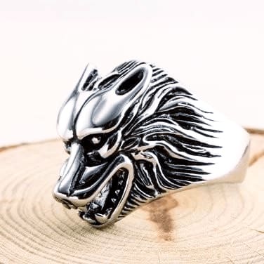 Wolf head Sterling silver ring 925 deals for men