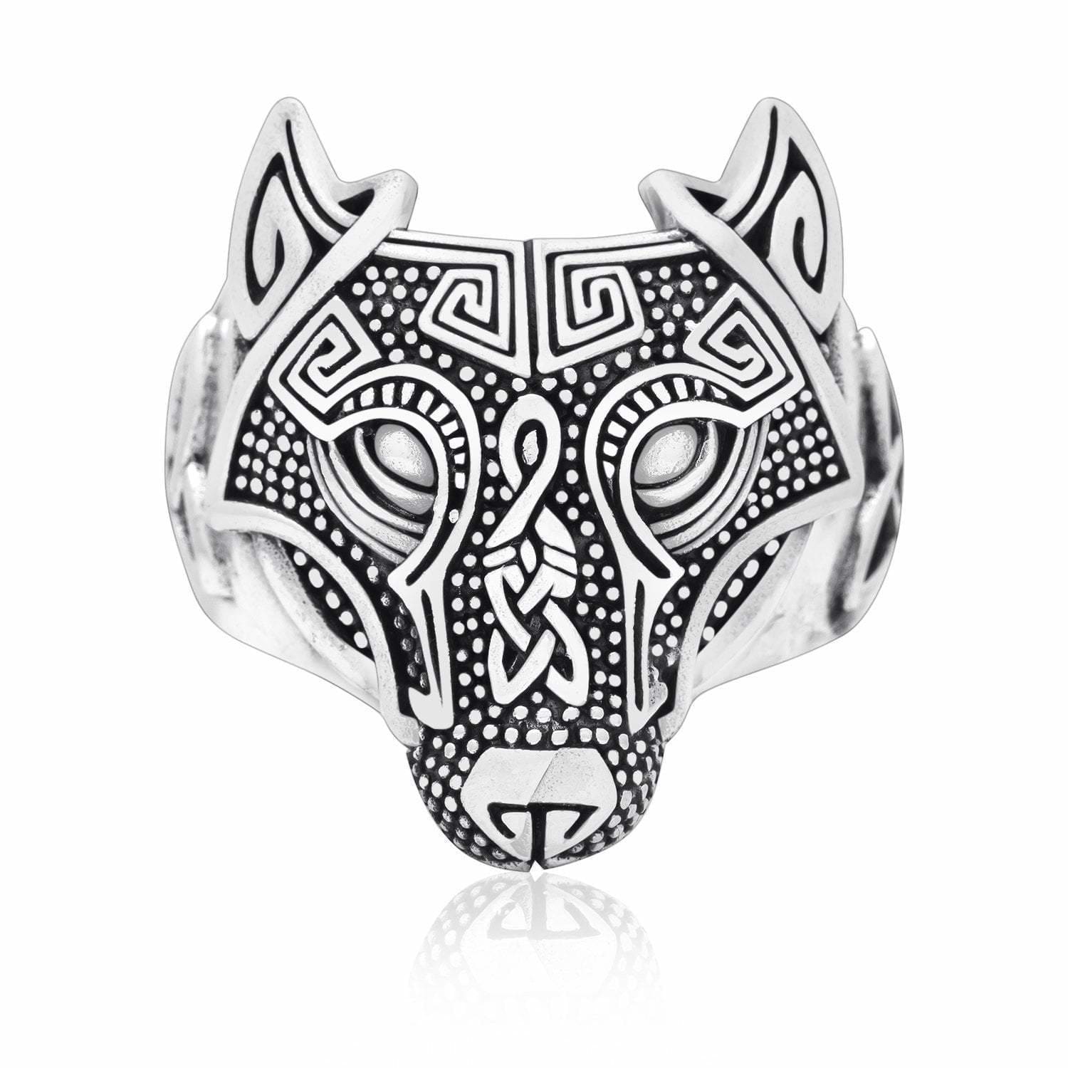 Fenrir Head Viking Ring