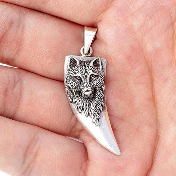 Native American Sterling Silver Hand Stamped Wolf Turquoise Pendant!