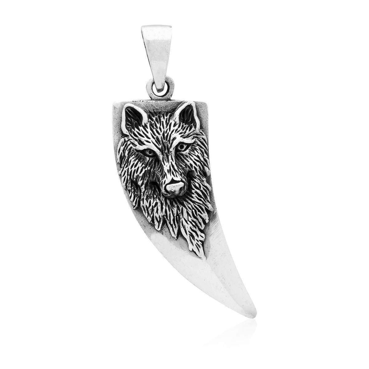 Silver Wolf Tooth Viking Necklace