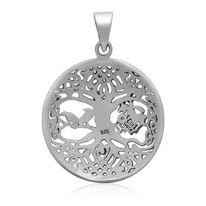925 Sterling Silver Yggdrasil / Tree of Life with Sleipnir and Raven-Viking Necklace-Norse Spirit