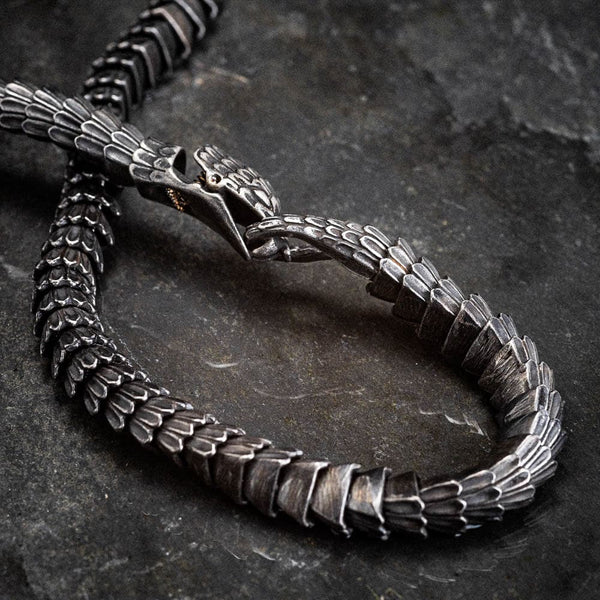 Black Stainless Steel Snake Chain Necklace - Norse Spirit