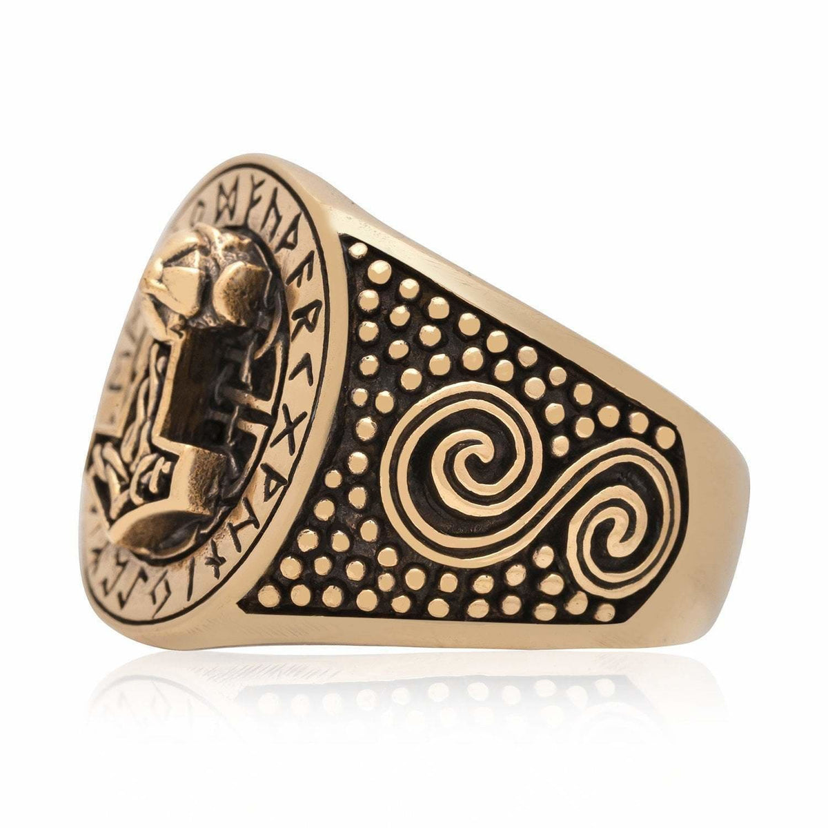 Bronze Thor's Hammer Viking Ring