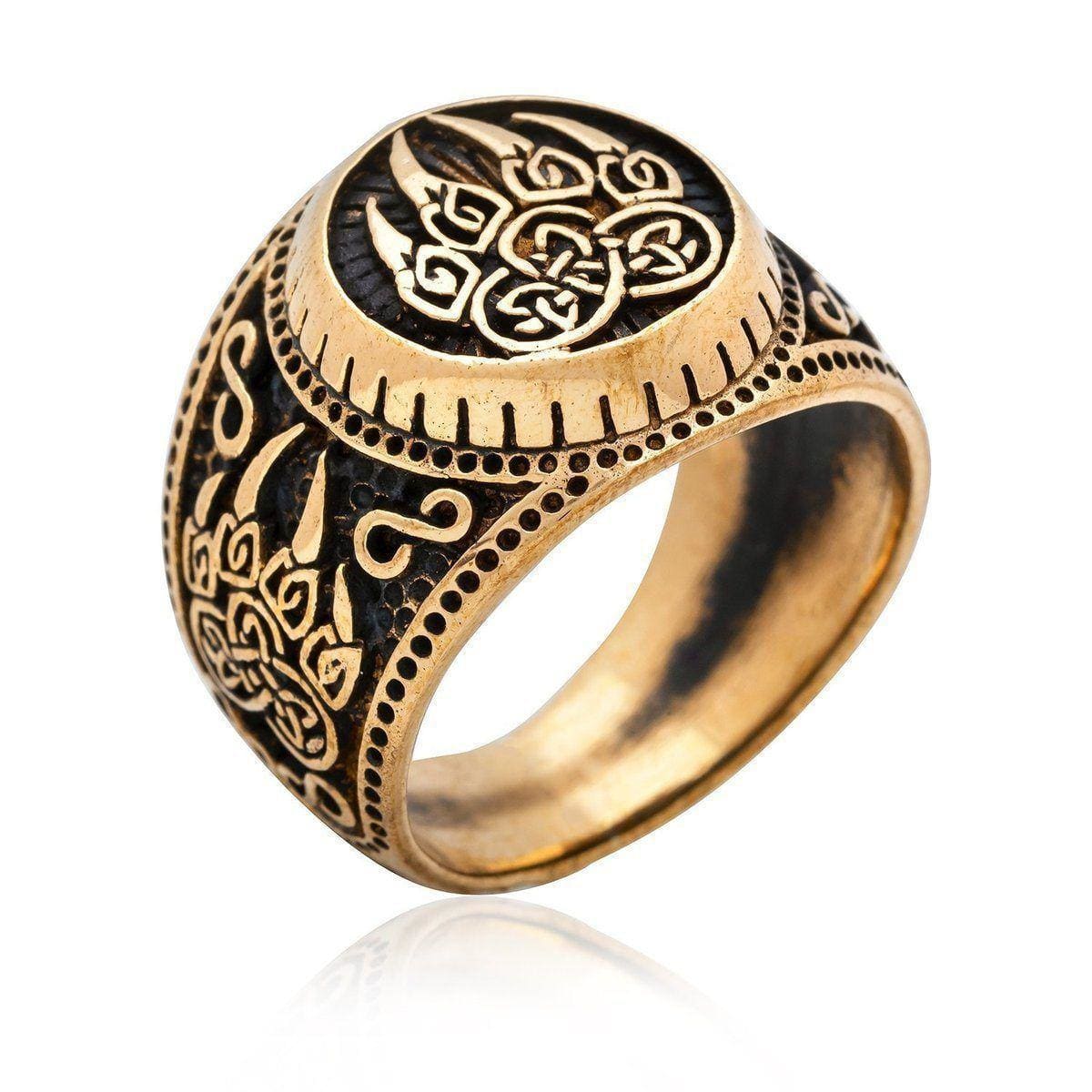 Bronze Bear Paw Viking Ring