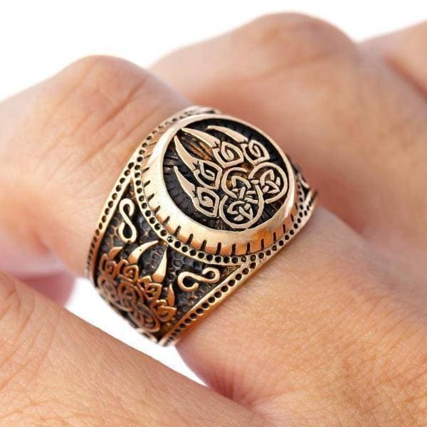 Bronze Bear Paw Viking Ring