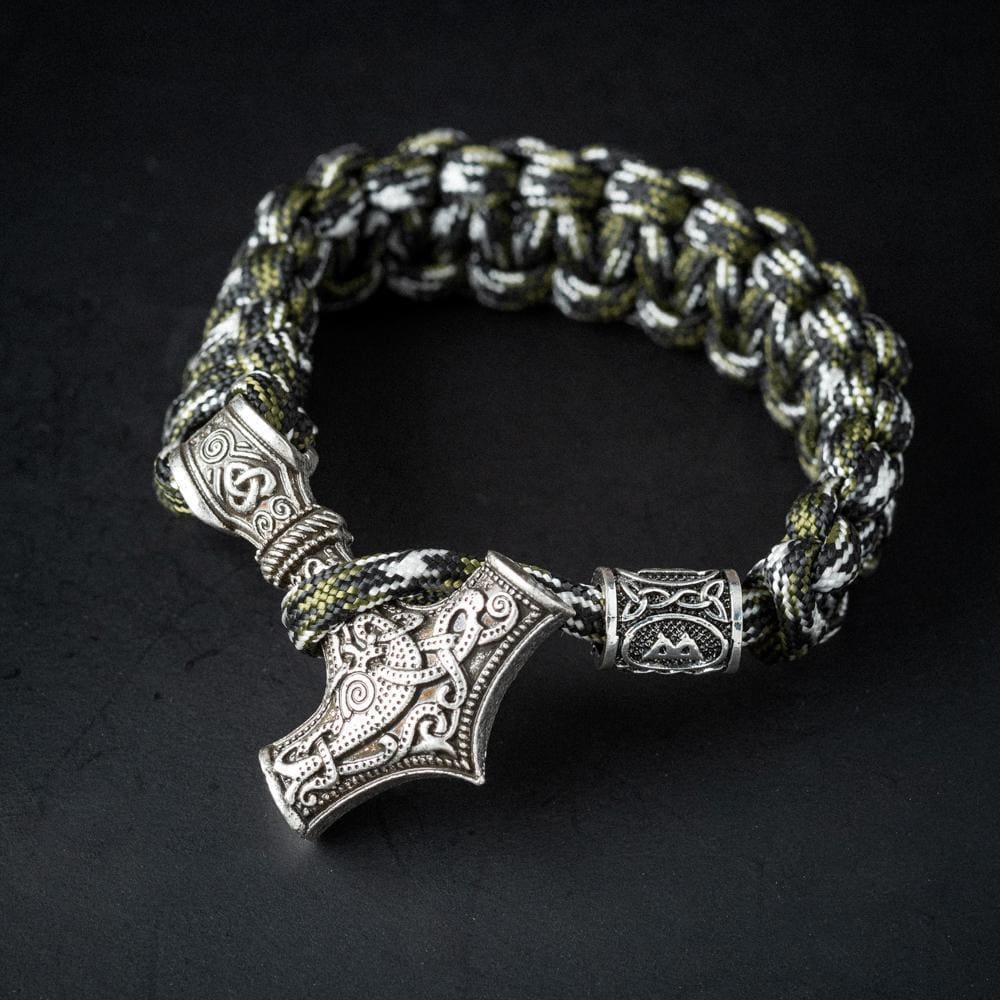 Camouflage Paracord Mjolnir Bracelet-Viking Bracelet-Norse Spirit