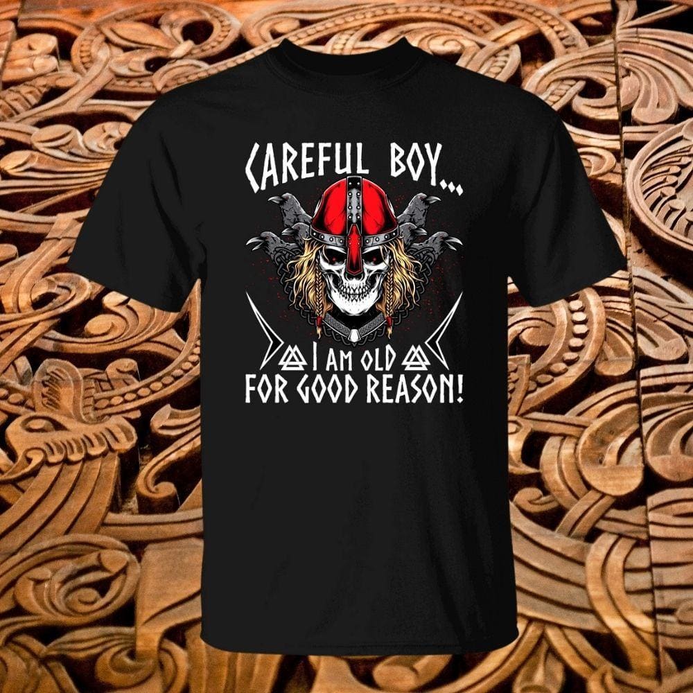 Careful Boy Black T-Shirt-Viking T-Shirt-Norse Spirit
