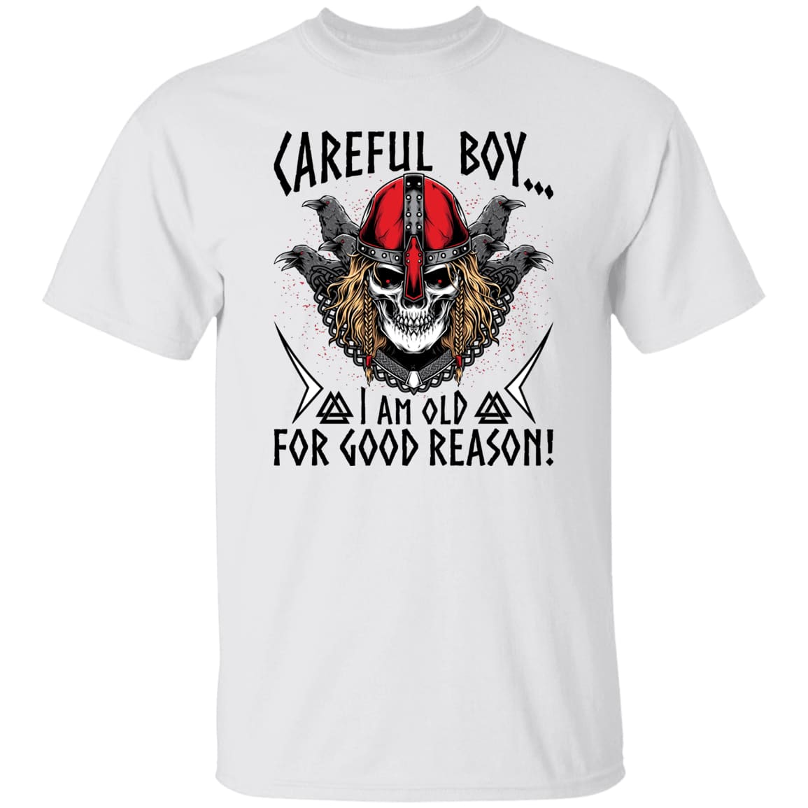 Careful Boy White T-Shirt-Viking T-Shirt-Norse Spirit