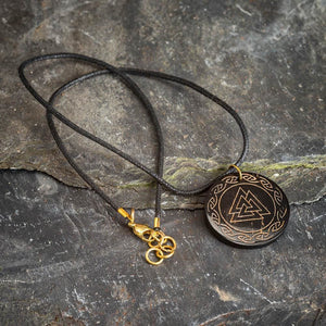 Circular Horn Valknut Necklace-Viking Necklace-Norse Spirit