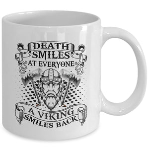 Death Smiles At Everyone White Mug-Viking Mug-Norse Spirit