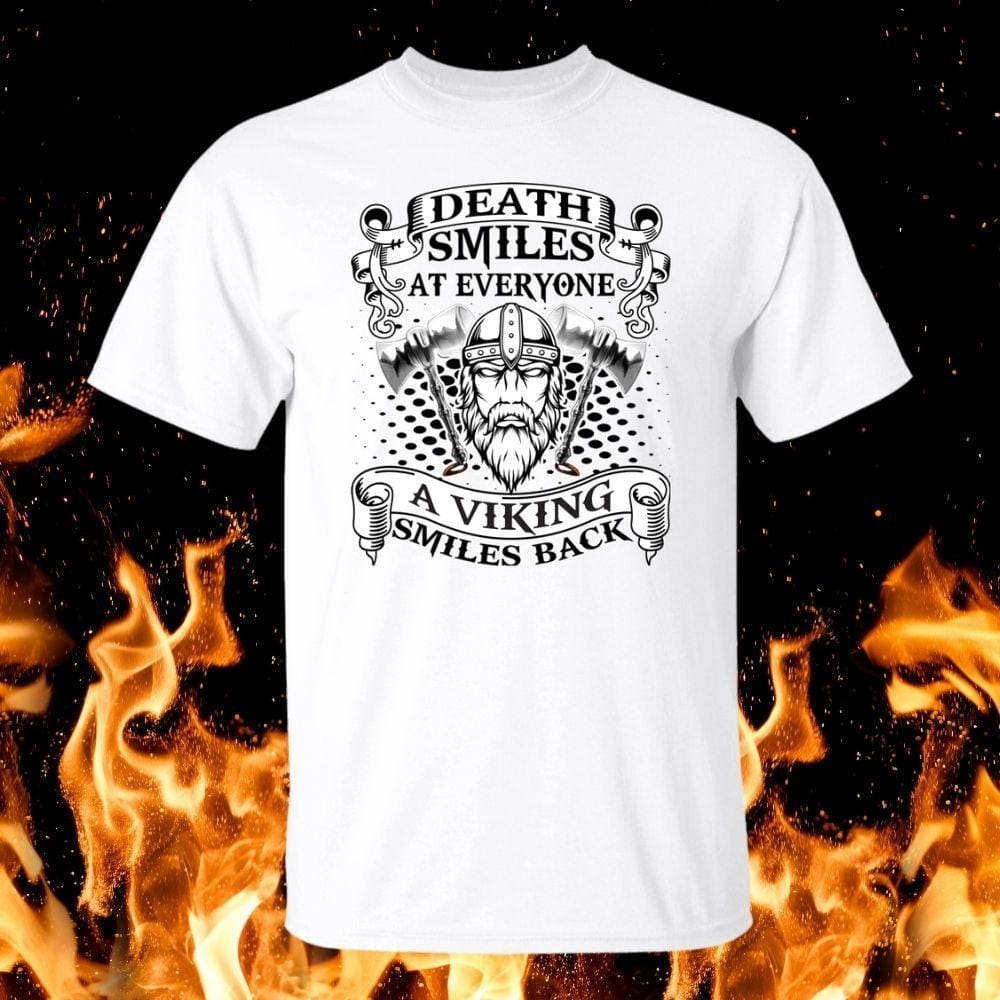 Death Smiles At Everyone White T-Shirt-Viking T-Shirt-Norse Spirit
