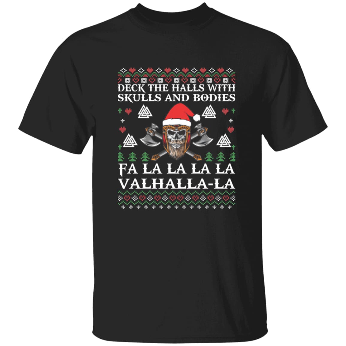 Deck the Halls Black T-Shirt-T-Shirts-Norse Spirit