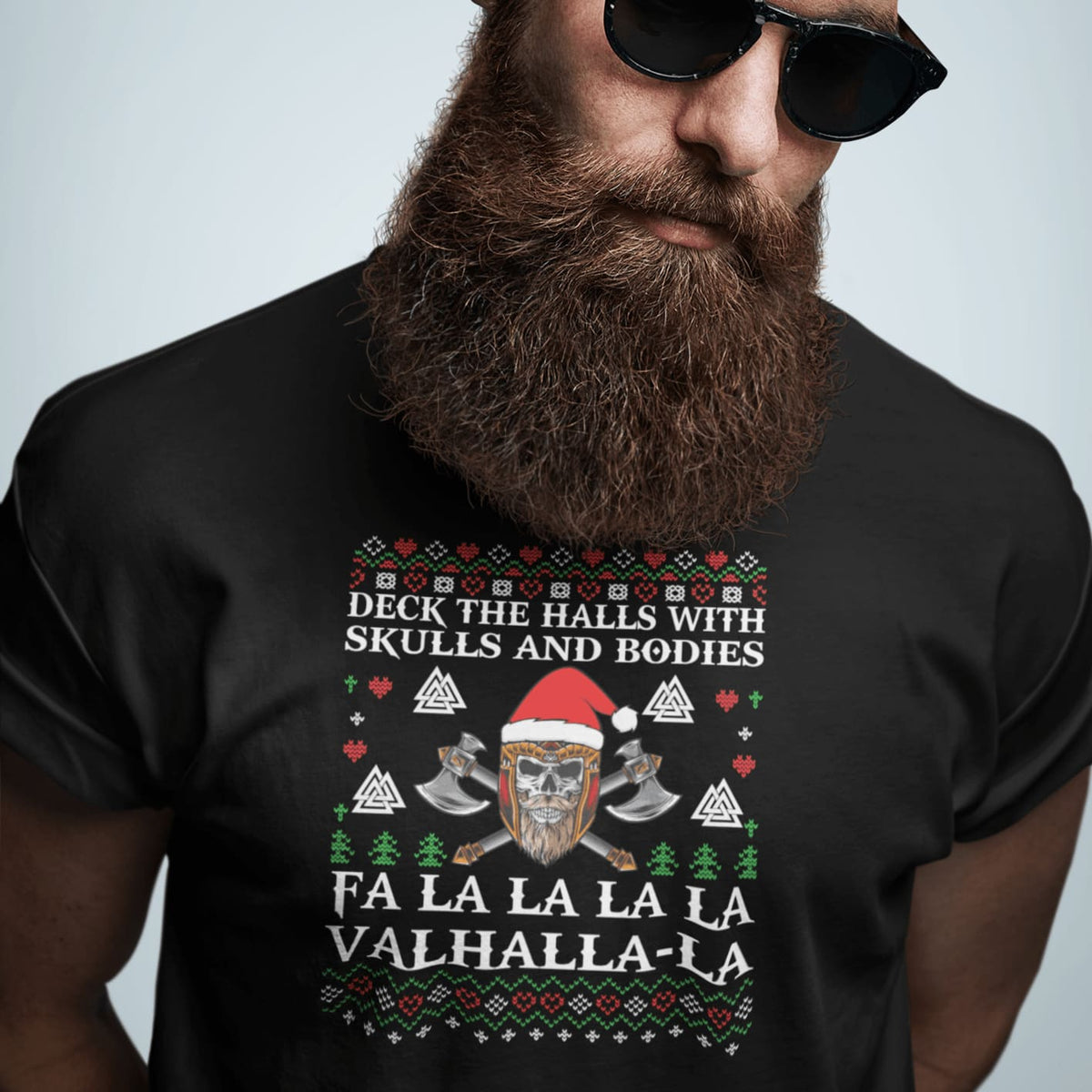 Deck the Halls Black T-Shirt-T-Shirts-Norse Spirit