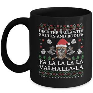 Deck The Halls Christmas Mug Black-Mug-Norse Spirit