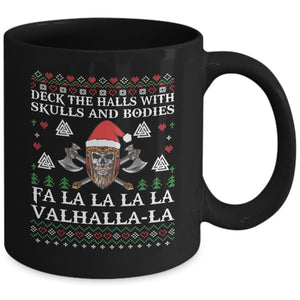 Deck The Halls Christmas Mug Black-Mug-Norse Spirit