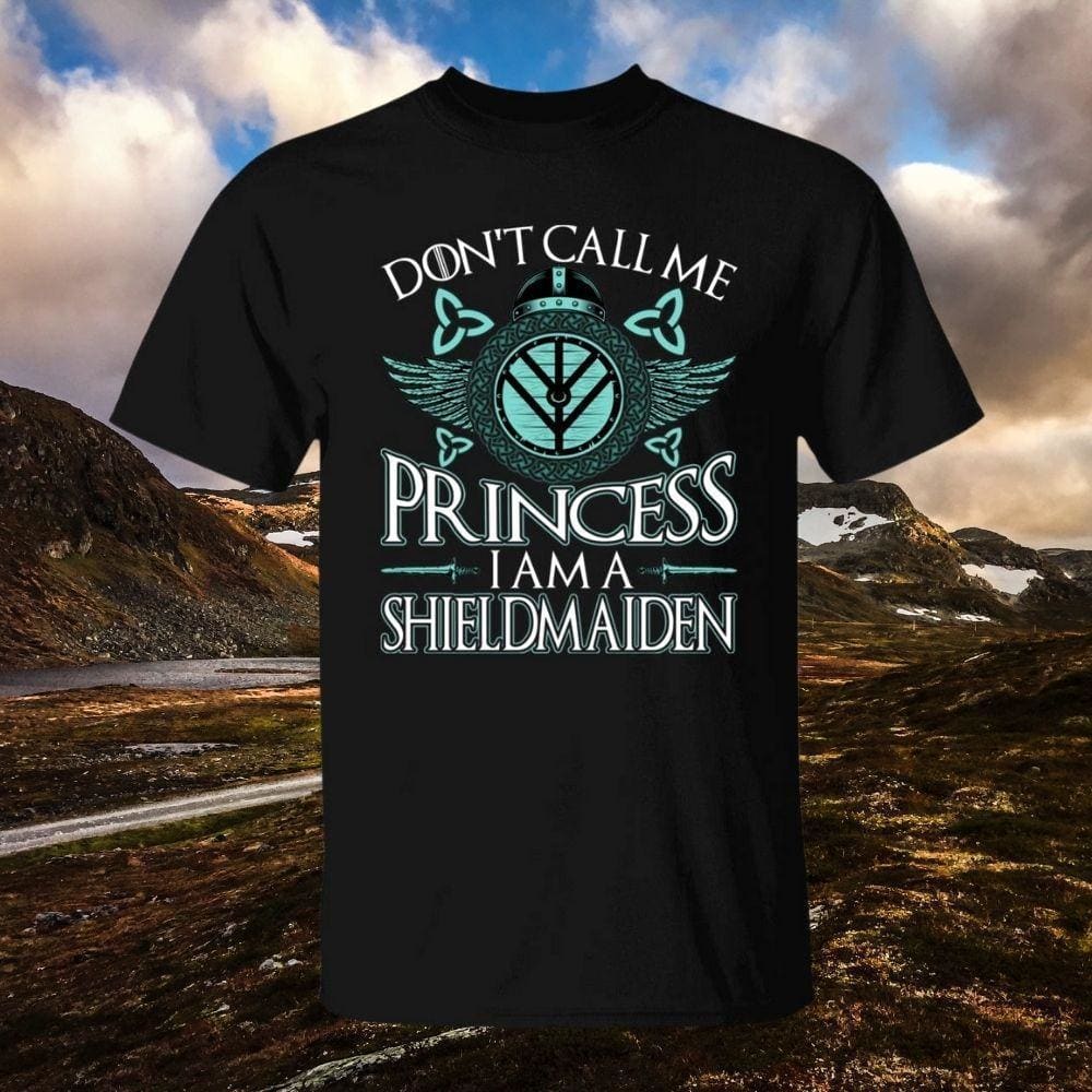 Don't Call Me Princess Black T-Shirt-T-Shirts-Norse Spirit