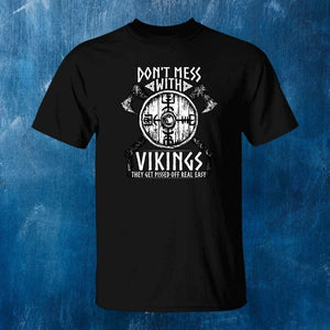 Don't Mess With Vikings Black T-Shirt-Viking T-Shirt-Norse Spirit