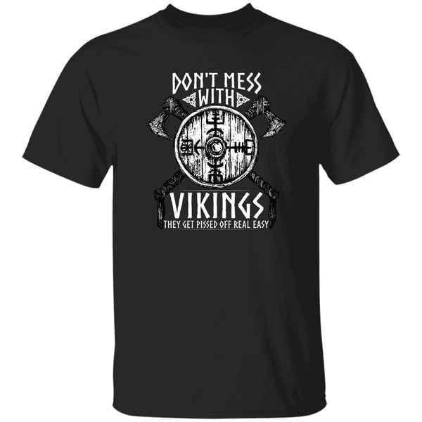 Don’t Mess With Vikings Black T-Shirt - Norse Spirit