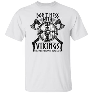 Don't Mess With Vikings White T-Shirt-Viking T-Shirt-Norse Spirit