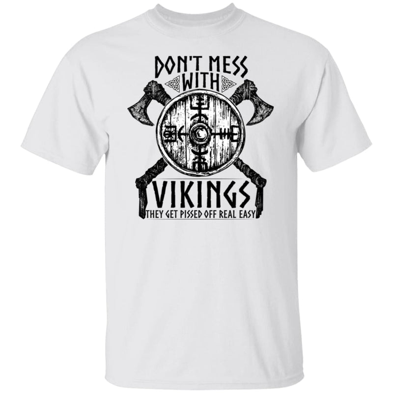 Don’t Mess With Vikings White T-Shirt - Norse Spirit