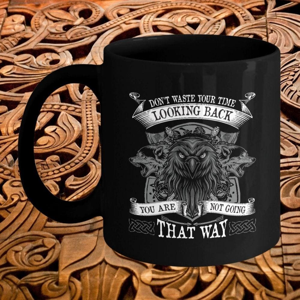 Don't Waste Your Time Black Mug-Viking Mug-Norse Spirit