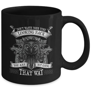 Don't Waste Your Time Black Mug-Viking Mug-Norse Spirit