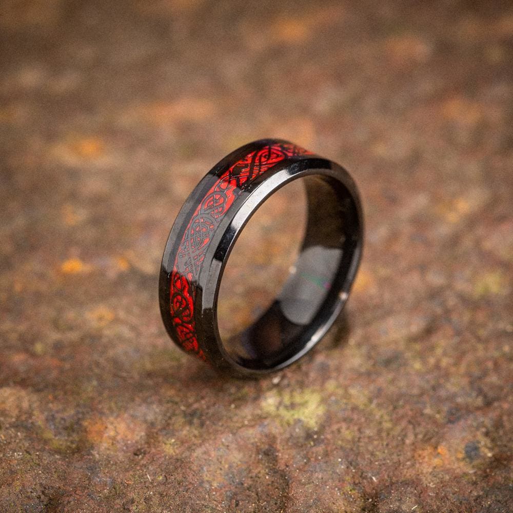 Double-headed Dragon Dragon Ring With Red Garnet. Gothic Mens Promise Ring.  Unique Design. Handmade by Kochut - Etsy